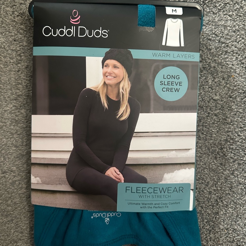 Cuddl Duds Teal Fleecewear Crew Top